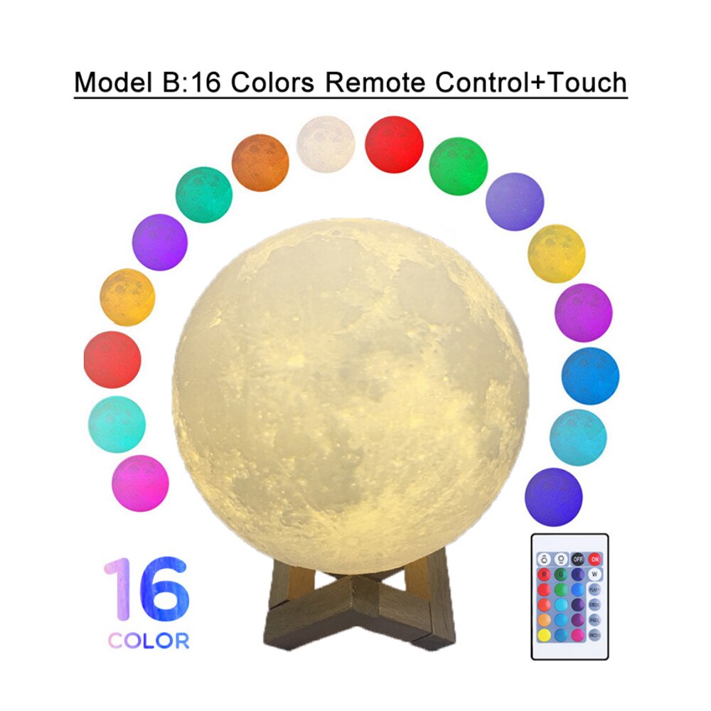 Lunar 3D LED Lamp // 16 RBG colors