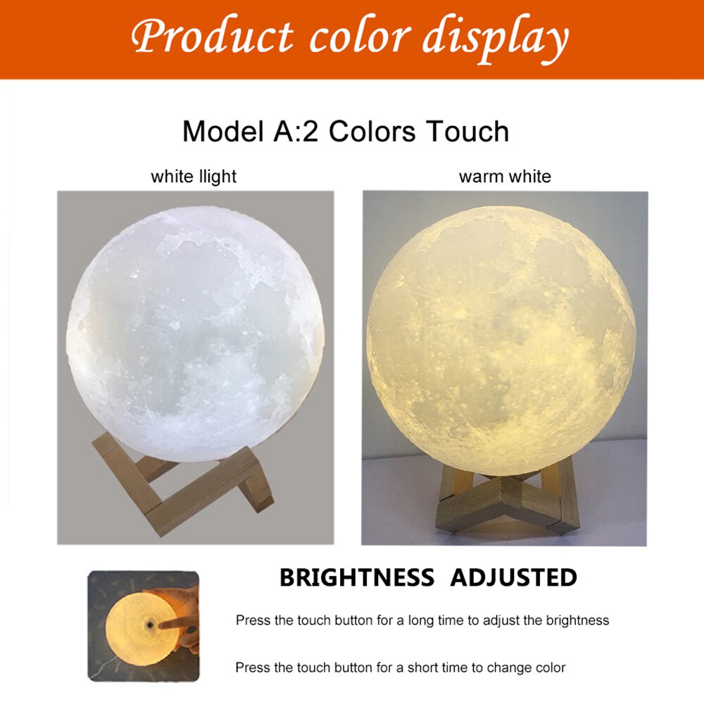 Lunar 3D LED Lamp // 16 RBG colors