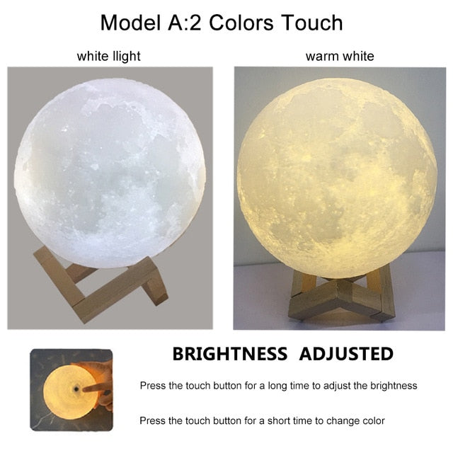 Lunar 3D LED Lamp // 16 RBG colors