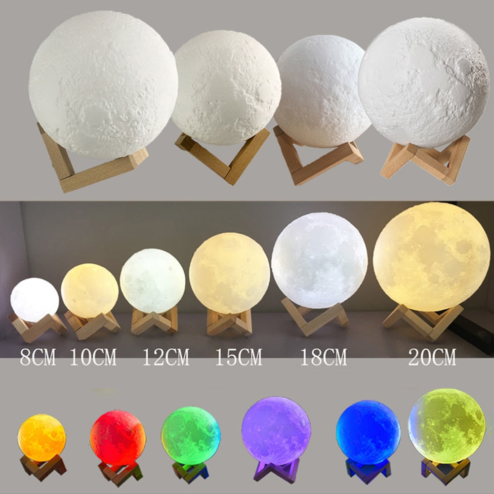 Lunar 3D LED Lamp // 16 RBG colors