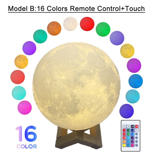 Lunar 3D LED Lamp // 16 RBG colors